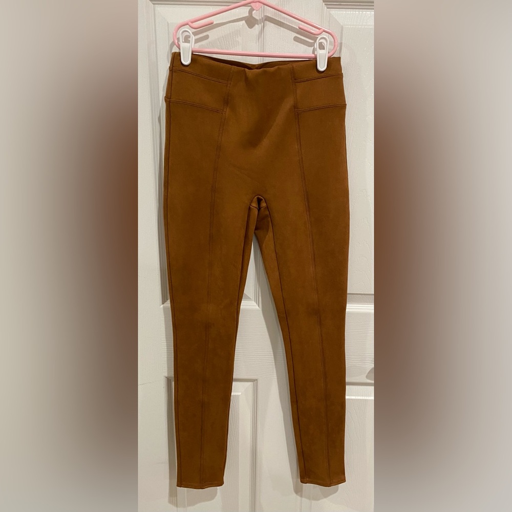 SPANX Butterscotch Suede Leggings Women's Size Small